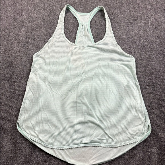 LULULEMON Women’s Singlet Tank Heathered Fresh Teal Striped size: 6 - Picture 1 of 6